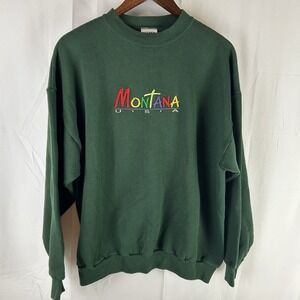 Vtg Montana Tultex Maximum Sweats Crewneck‎ Sweatshirt USA Made 90s Green XL